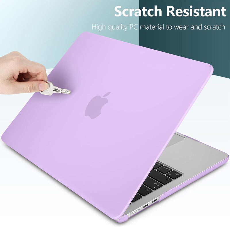 DONGKE Compatible with MacBook Air 13.6 inch Case M4 M3 M2 2025 2024 2023 2022 A3240 A3113 A2681, Plastic Hard Shell & Keyboard Cover for MacBook Air M4 13 inch Case, Matte Purple - Image 3